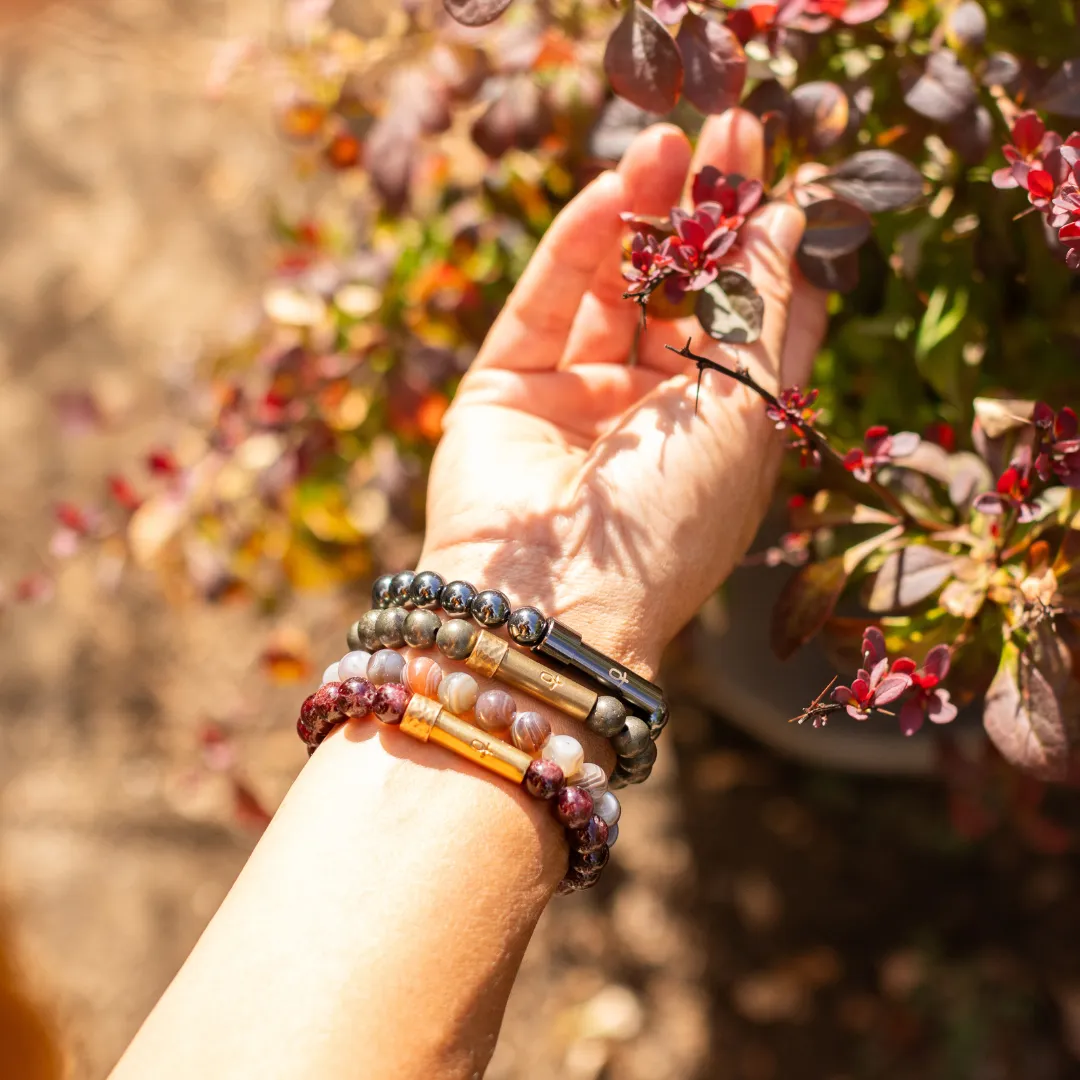 Polished Garnet Intention Bracelet