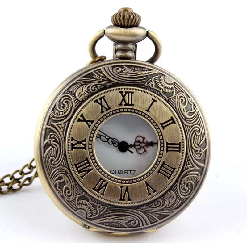 Quartz Watch Pocket Watch Hollow out Pocket Watch Classic Retro Necklace Pocket Watch