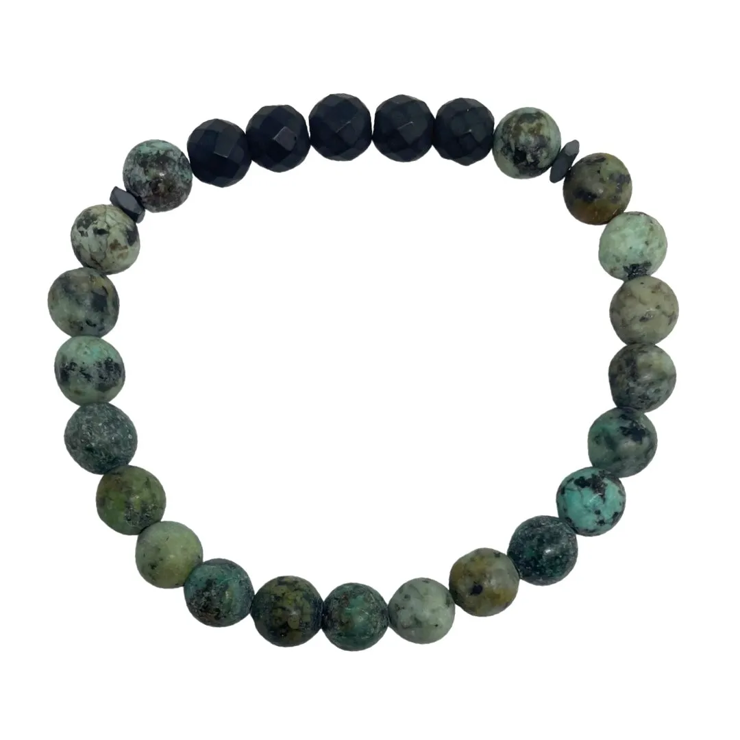 Rambo Men's Beaded Stone Bracelet