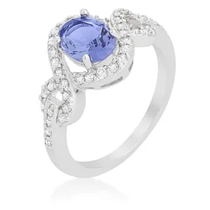 Savina Oval Tanzanite Halo Pave Cocktail Ring  | 3ct