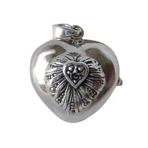 Silver Marcasite Heart Shaped Locket