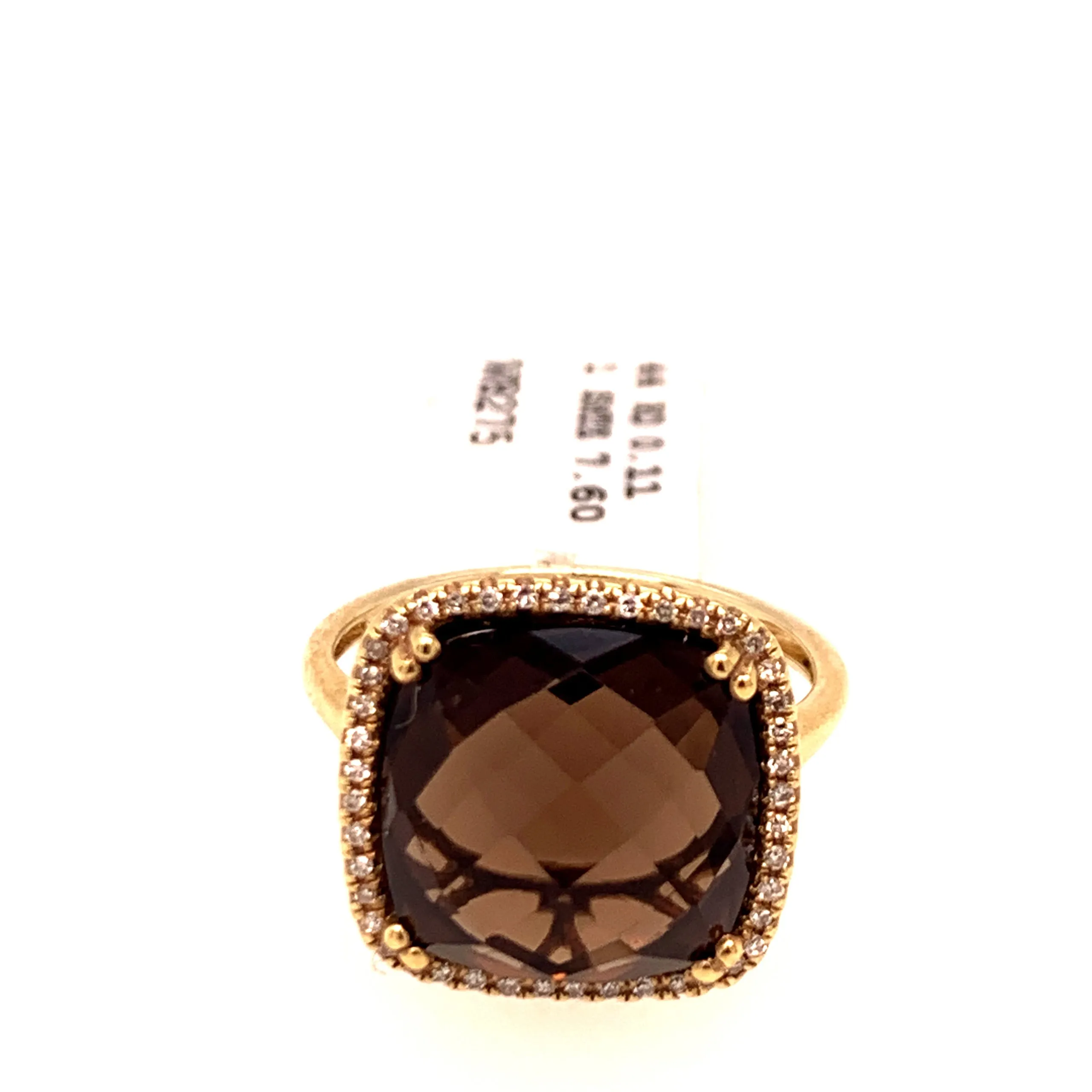 Smokey Brown Topaz Diamond Ring