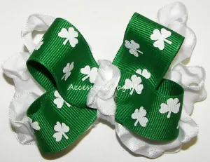 St. Patrick's Day Shamrock Ruffle Hair Clip