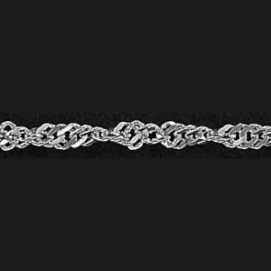 Sterling Silver 7" 2.3mm Singapore Bracelet