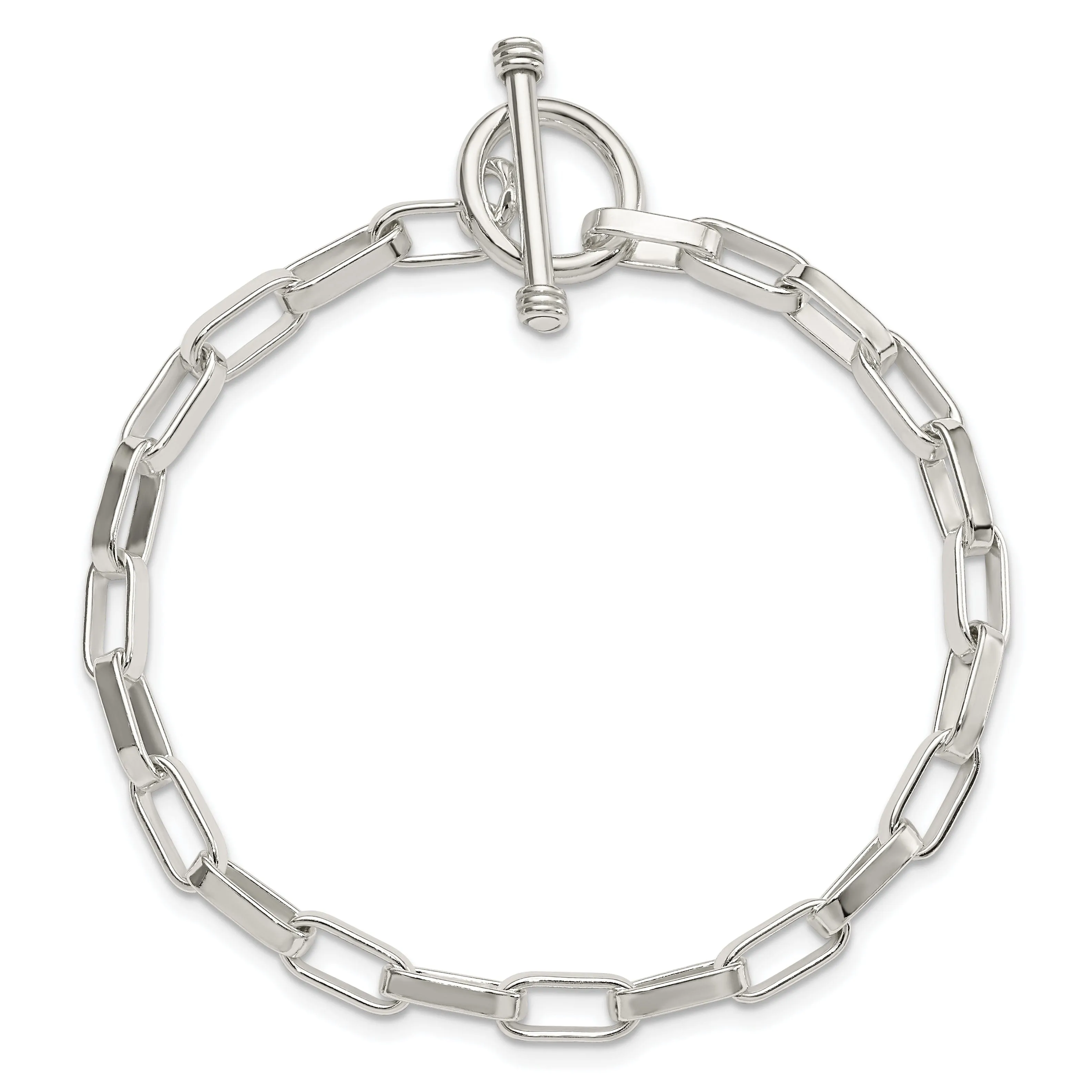 Sterling Silver Fancy Link Toggle Bracelet