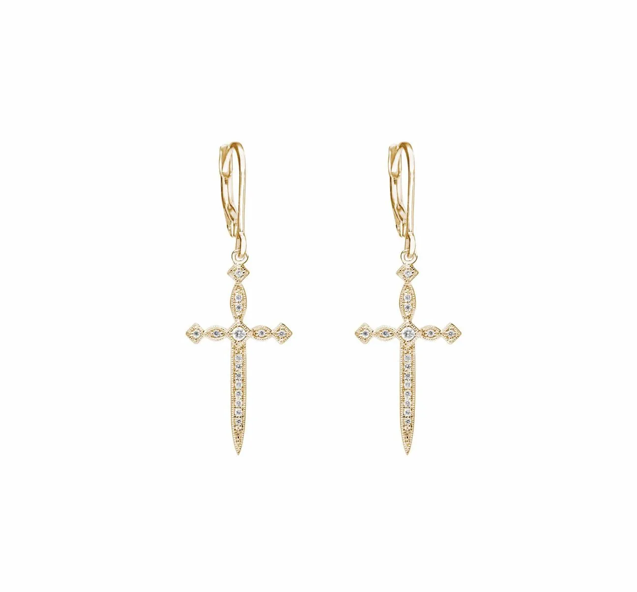 Stone Diabolique yellow gold earrings