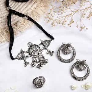 Teejh Aloka Silver Oxidised Jewelry Gift Set