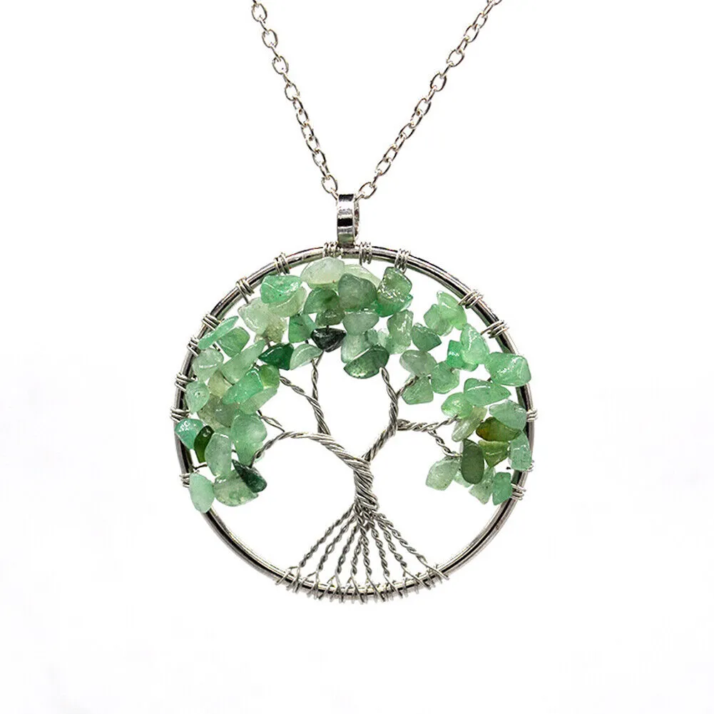 US Seven-Chakra Tree of Life Healing Energy Pendant Crystal Meditation Necklace