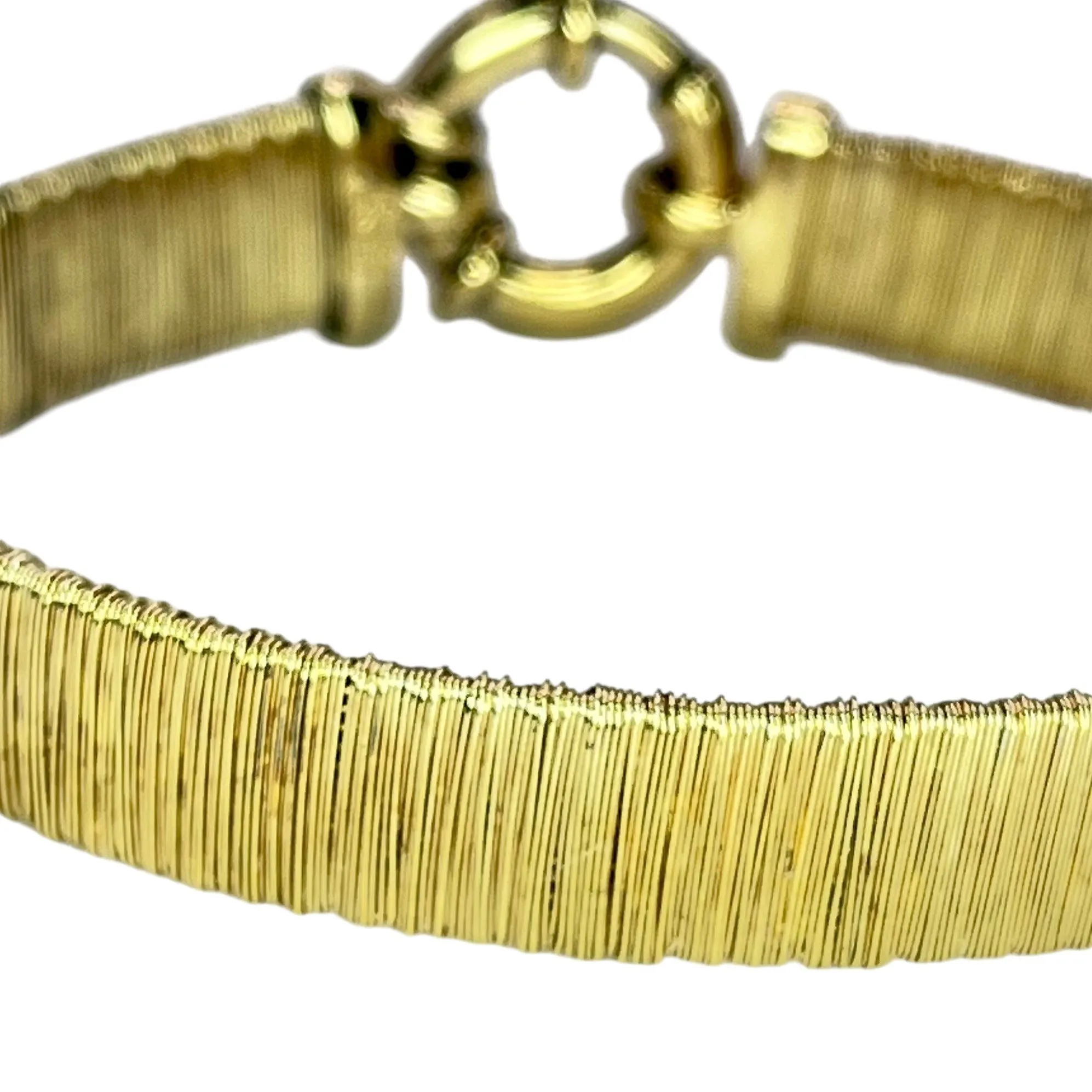 Veronese Italy 925 Sterling Silver Gold Vermeil Wrapped Wire Bracelet Classic