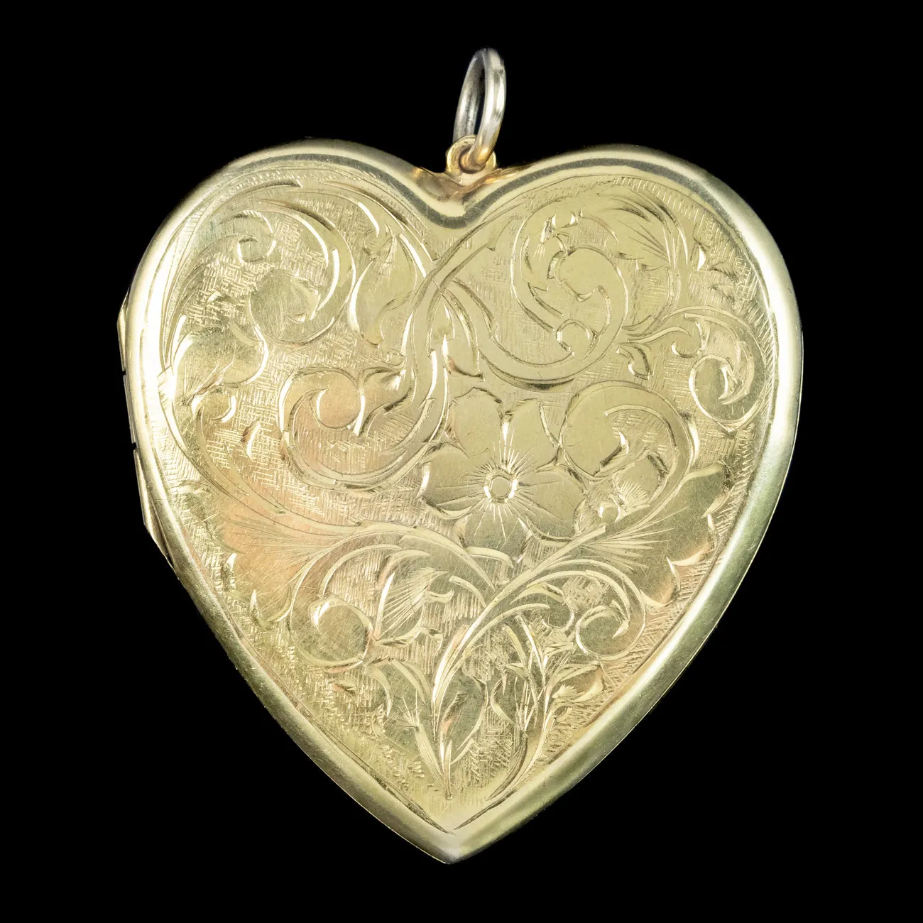 Vintage Floral Heart Locket 9ct Gold